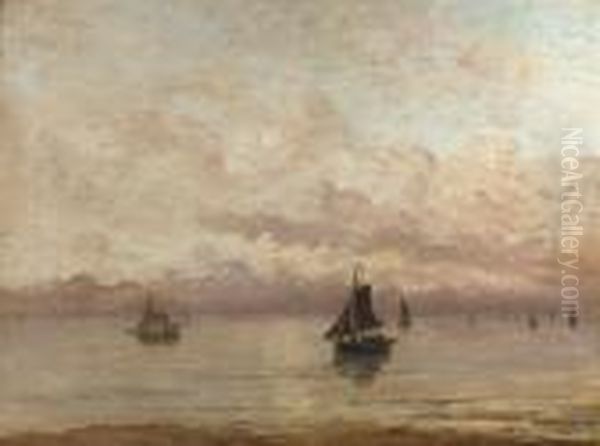 Morning Oil Painting by Hendrik Willem Mesdag