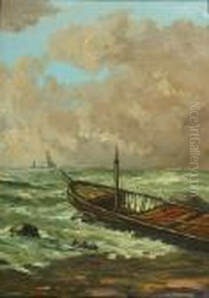 Zeegezicht. Oil Painting by Hendrik Willem Mesdag