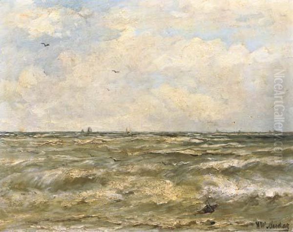 On Open Water Oil Painting by Hendrik Willem Mesdag