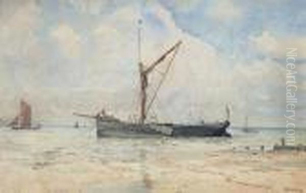 Dutch Fishing Boats Oil Painting by Hendrik Willem Mesdag