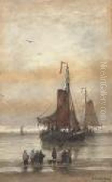 The Arrival Of The Fleet Oil Painting by Hendrik Willem Mesdag