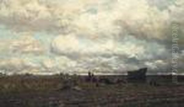 Harvesting Potatoes, Drenthe Oil Painting by Hendrik Willem Mesdag