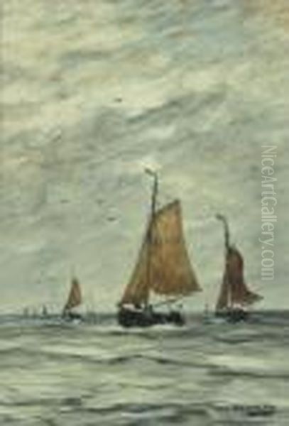 Bomschuiten Oil Painting by Hendrik Willem Mesdag