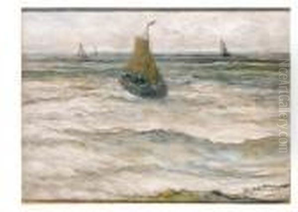 Een Binnenkomende Bomschuit Oil Painting by Hendrik Willem Mesdag