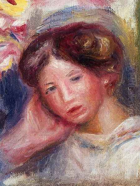 Woman's Head II Oil Painting by Pierre Auguste Renoir