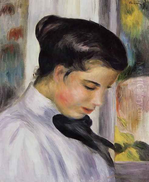 Young Woman In Profile Oil Painting by Pierre Auguste Renoir