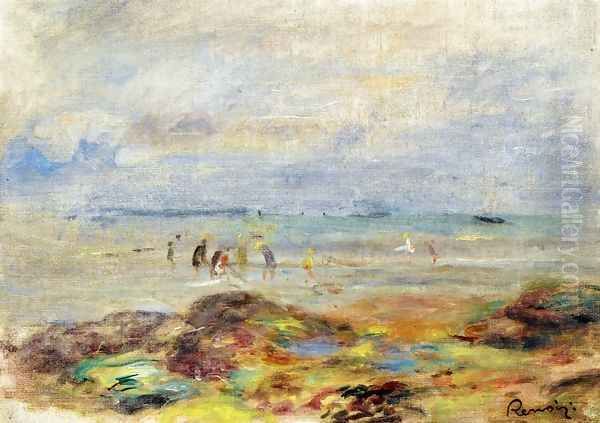 Rocks with Shrimp Fishermen Oil Painting by Pierre Auguste Renoir