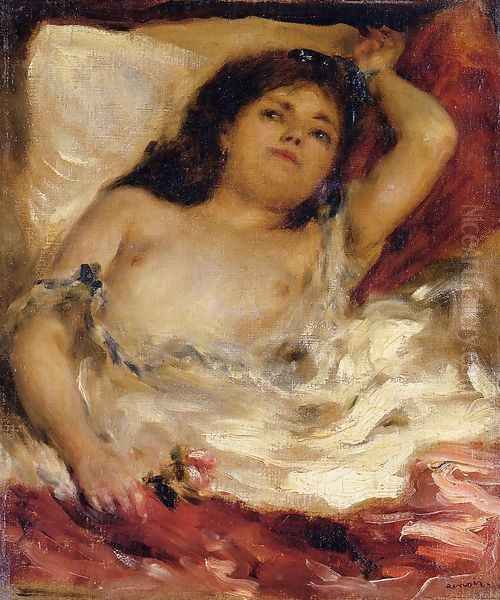 Reclining Semi-Nude Oil Painting by Pierre Auguste Renoir