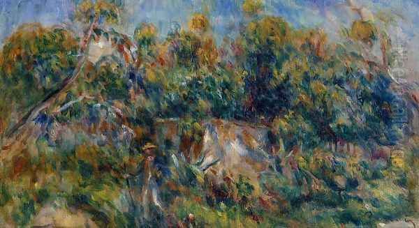 The Painter Taking A Stroll At Cagnes Oil Painting by Pierre Auguste Renoir