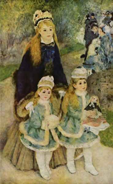 Madame Georges Charpentier and Her Children at park Oil Painting by Pierre Auguste Renoir