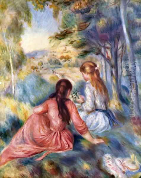 Picking Flower (In the Field) Oil Painting by Pierre Auguste Renoir