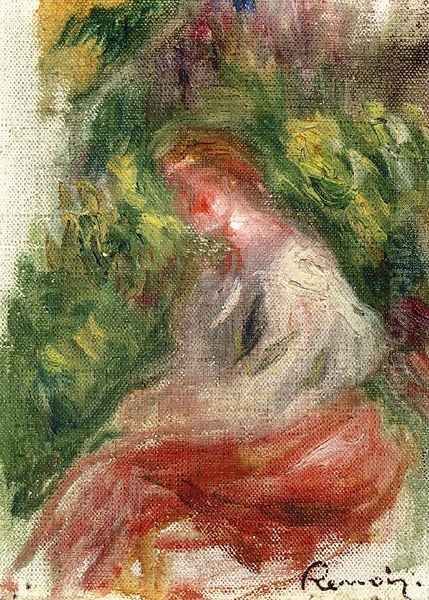 Young Woman, Seated Oil Painting by Pierre Auguste Renoir