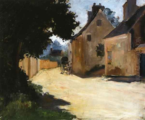 Village Street, Louveciennes Oil Painting by Pierre Auguste Renoir