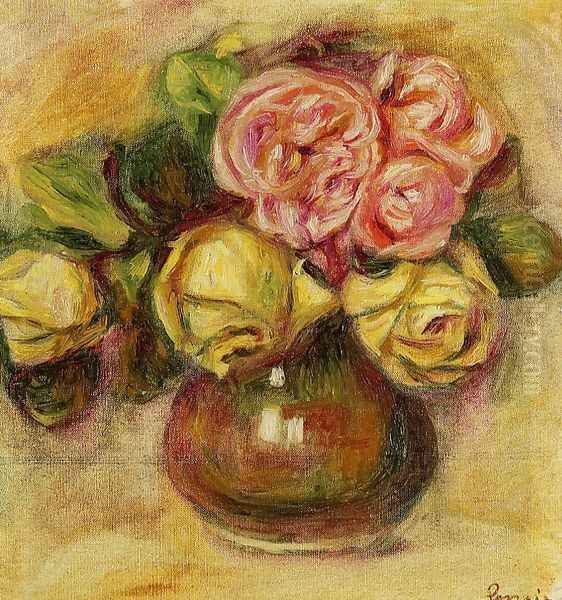 Vase of Roses III Oil Painting by Pierre Auguste Renoir