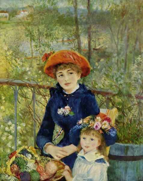 Two Sisters (On the Terrace) Oil Painting by Pierre Auguste Renoir