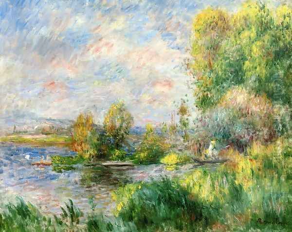 The Seine at Bougival Oil Painting by Pierre Auguste Renoir