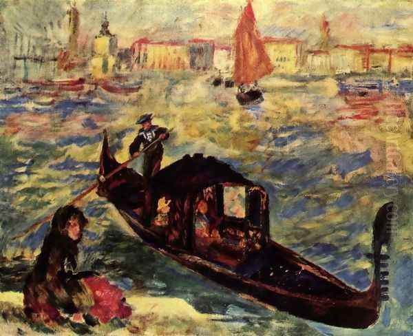 Gondola along the Grand Canal, Venice Oil Painting by Pierre Auguste Renoir