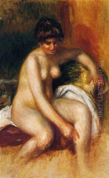 Woman In An Interior Oil Painting by Pierre Auguste Renoir