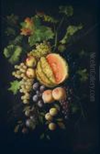 Fruchtestillleben. Oil Painting by Michaelangelo Meucci