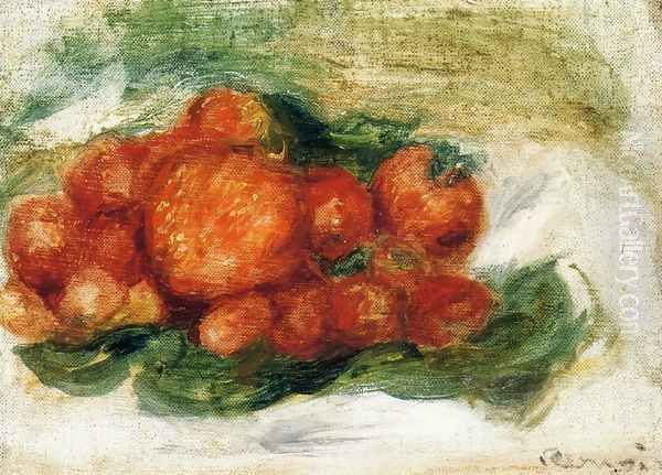 Still Life with Strawberries II Oil Painting by Pierre Auguste Renoir