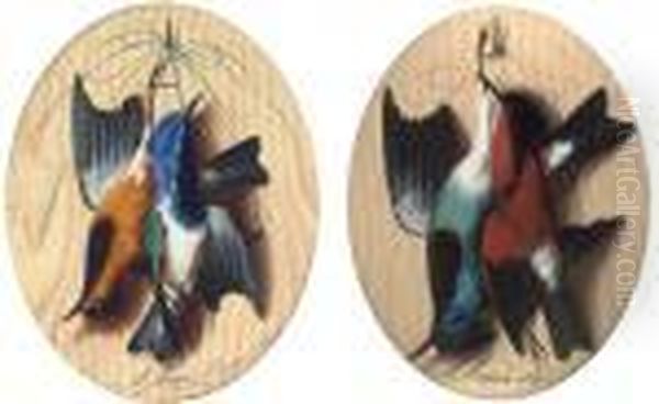 Hanging Game; And Another Similar Oil Painting by Michaelangelo Meucci