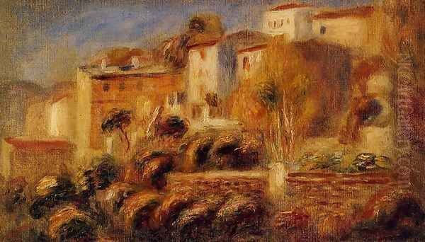 Houses At Cagnes Oil Painting by Pierre Auguste Renoir