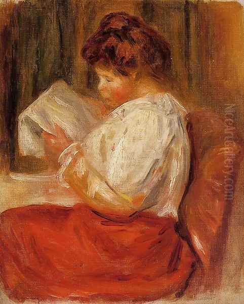 The Little Reader Oil Painting by Pierre Auguste Renoir