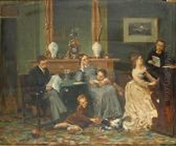 Het Piano Recital. Oil Painting by Constantin Meunier