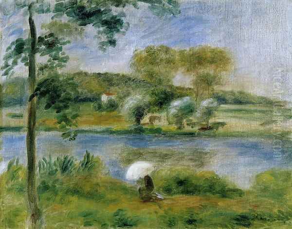 Landscape: Banks of the River Oil Painting by Pierre Auguste Renoir