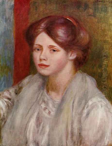 Portrait Of A Young Woman Oil Painting by Pierre Auguste Renoir