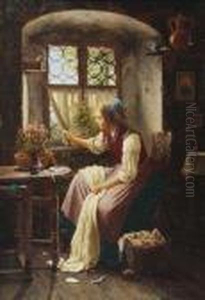 La Couturiere Distraite Oil Painting by Meyer Georg von Bremen