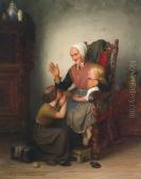 Bei Der Grosmutter Oil Painting by Meyer Georg von Bremen