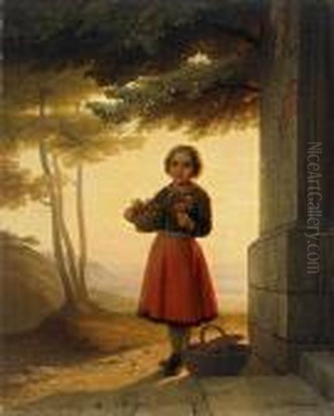 Das Blumenmadchen Oil Painting by Meyer Georg von Bremen