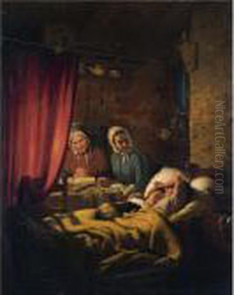 Der Hausliche Friede (homely Peace) Oil Painting by Meyer Georg von Bremen