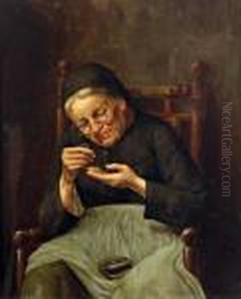 Geldzahlendes Mutterchen Oil Painting by Meyer Georg von Bremen