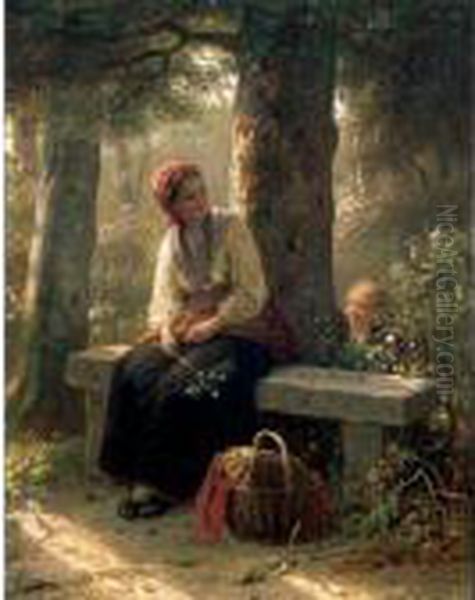 Hide And Seek Oil Painting by Meyer Georg von Bremen