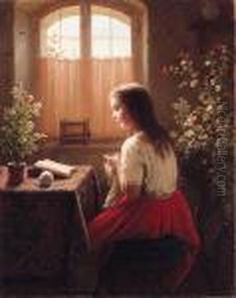 An Afternoon's Amusements Oil Painting by Meyer Georg von Bremen