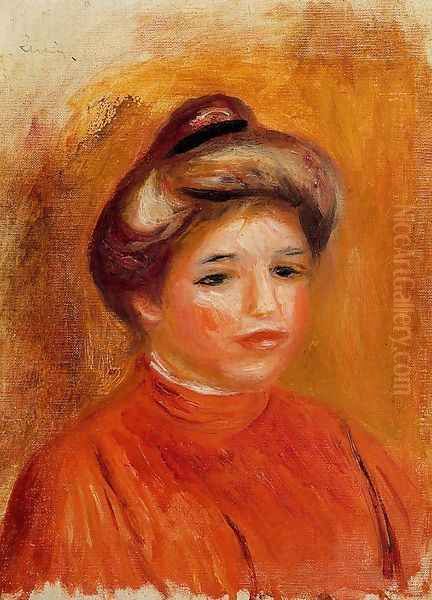 Woman's Head III Oil Painting by Pierre Auguste Renoir