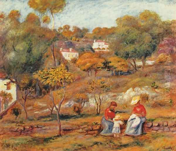 Landscape at Cagnes (2) Oil Painting by Pierre Auguste Renoir