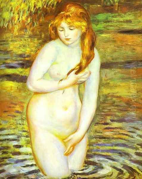 The Bather (After the Bath) Oil Painting by Pierre Auguste Renoir