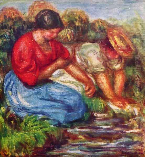 Laundresses 3 Oil Painting by Pierre Auguste Renoir