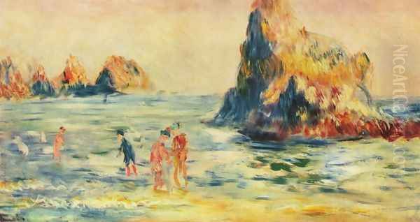 Rocks in Guernsey Oil Painting by Pierre Auguste Renoir