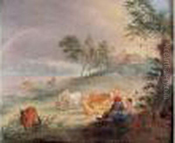 Idylle Champetre Oil Painting by Theobald Michau