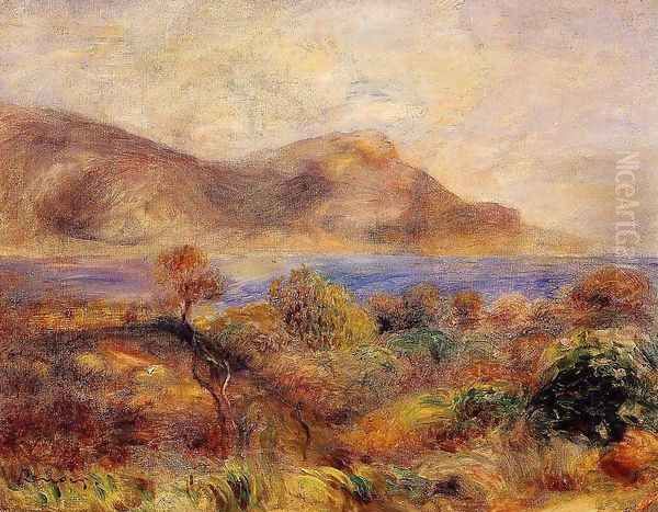 Mediterranean Landscape Oil Painting by Pierre Auguste Renoir