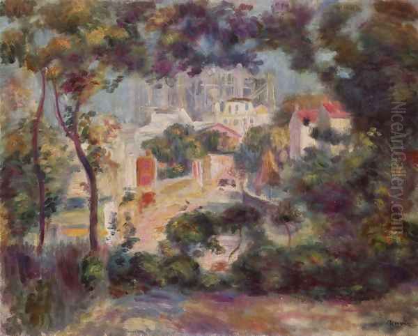 Landscape with a view of Sacre-Coeur Oil Painting by Pierre Auguste Renoir