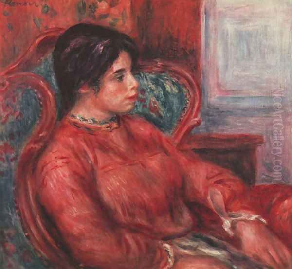 Woman in armchair Oil Painting by Pierre Auguste Renoir