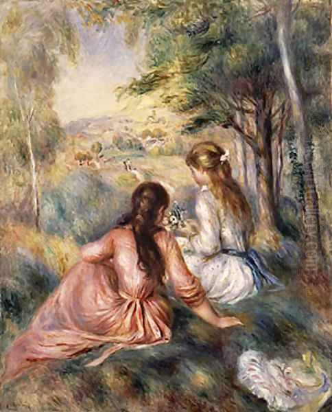 In the Meadow Oil Painting by Pierre Auguste Renoir