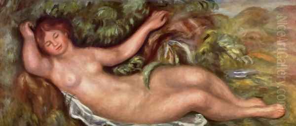 Reclining Nude Oil Painting by Pierre Auguste Renoir