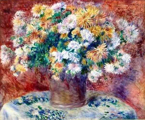 Chrysanthemums Oil Painting by Pierre Auguste Renoir