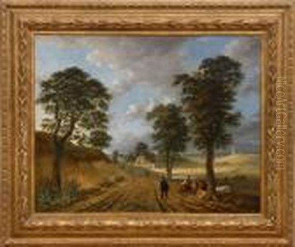 Pastoral Landscape With Figures Oil Painting by Georges Michel